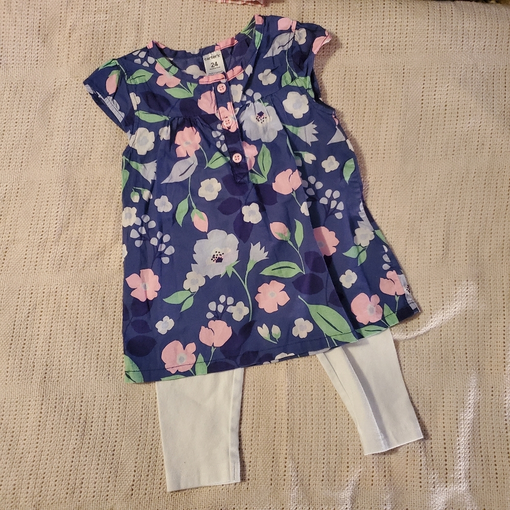 24m, Carter's top/dress and leggings